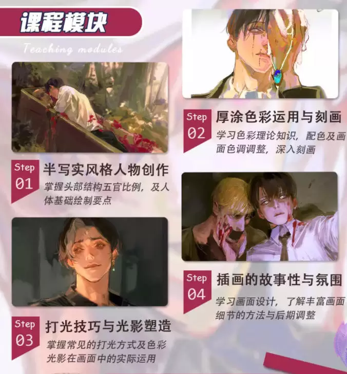 凶海厚涂风格人物插画创作专题2022年2