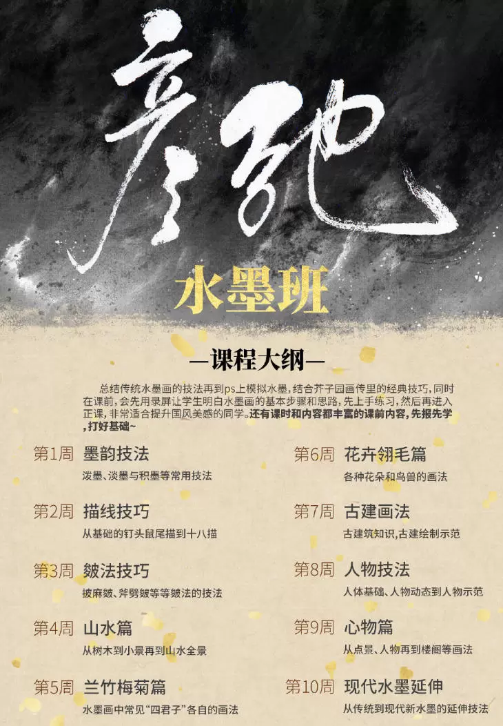 彦弛水墨班第3期不加密2021年高清画质含笔刷课件2