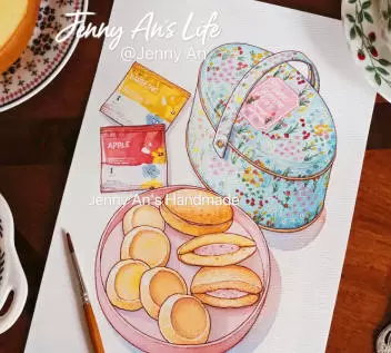 Jenny An水彩插画中级复古包装系列含课件