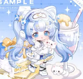 莫那米果夹子Q版人物甜品装饰团练2024年高清画质含笔刷课件