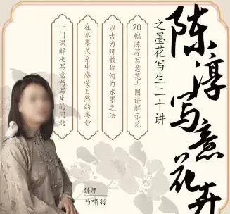 国画马啸羽陈淳写意花卉之墨花写生二十讲2024年含课件