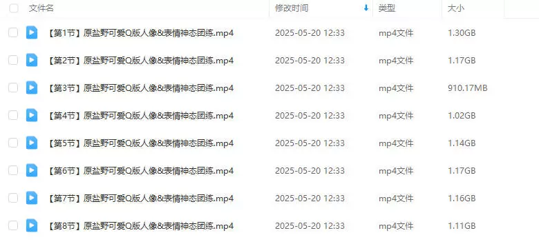 莫那原盐野可爱Q版人像表情神态团练2025年2