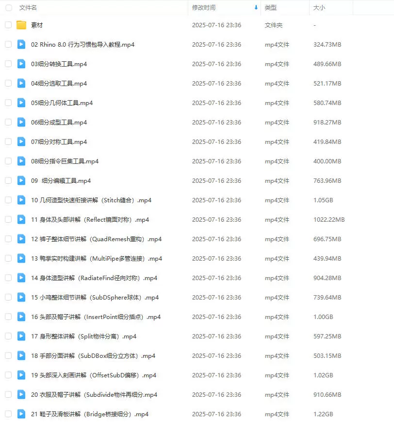 云尚教育Rhino8.0SubD卡通造型系列课程2